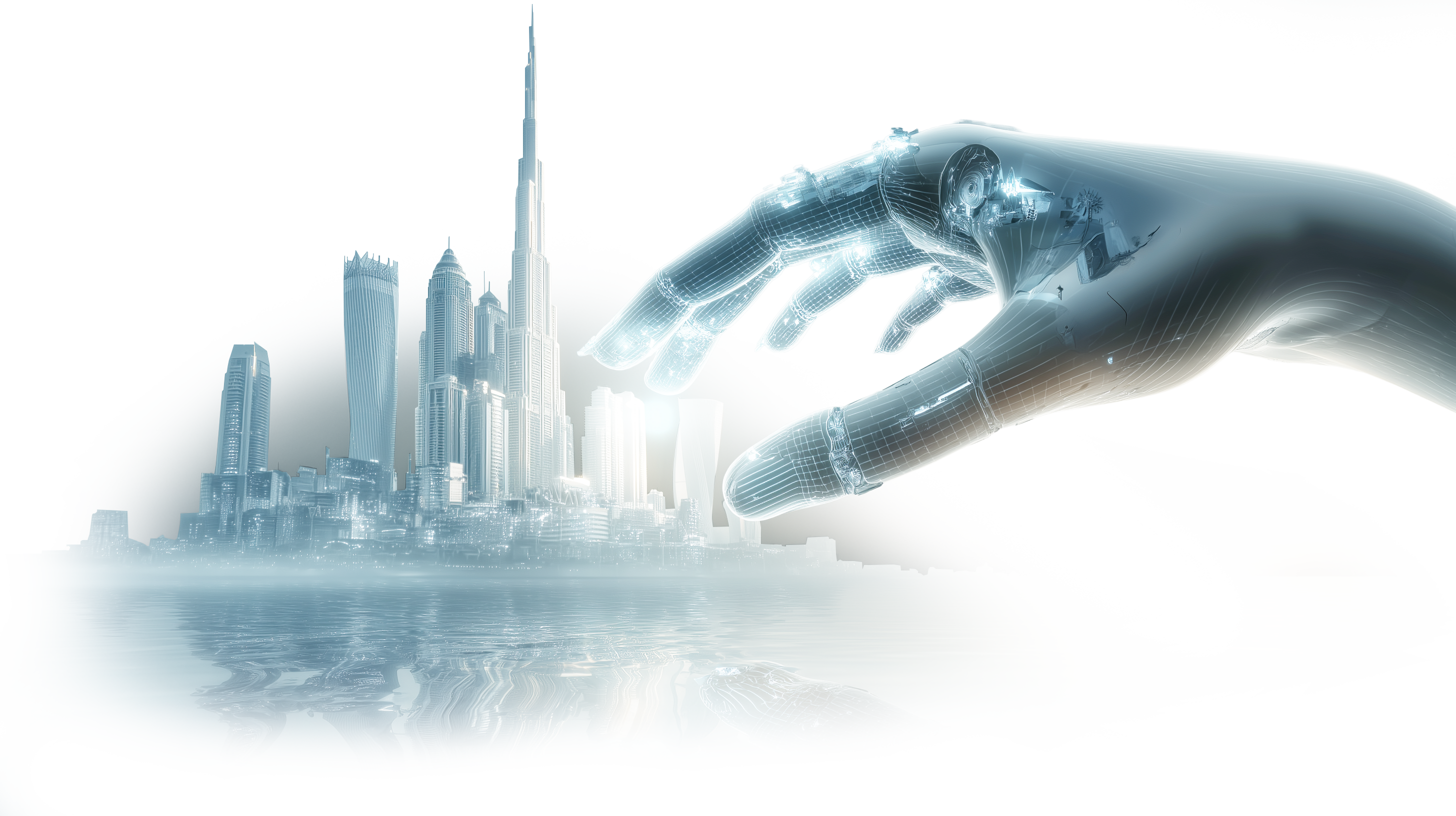Futuristic AI and Dubai Skyline